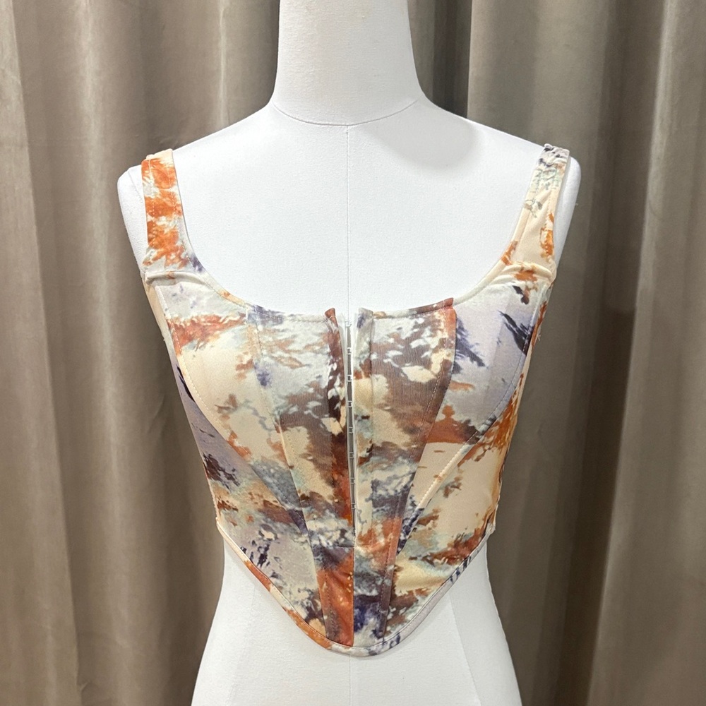 SHEIN Multicolor Abstract Crop Top
